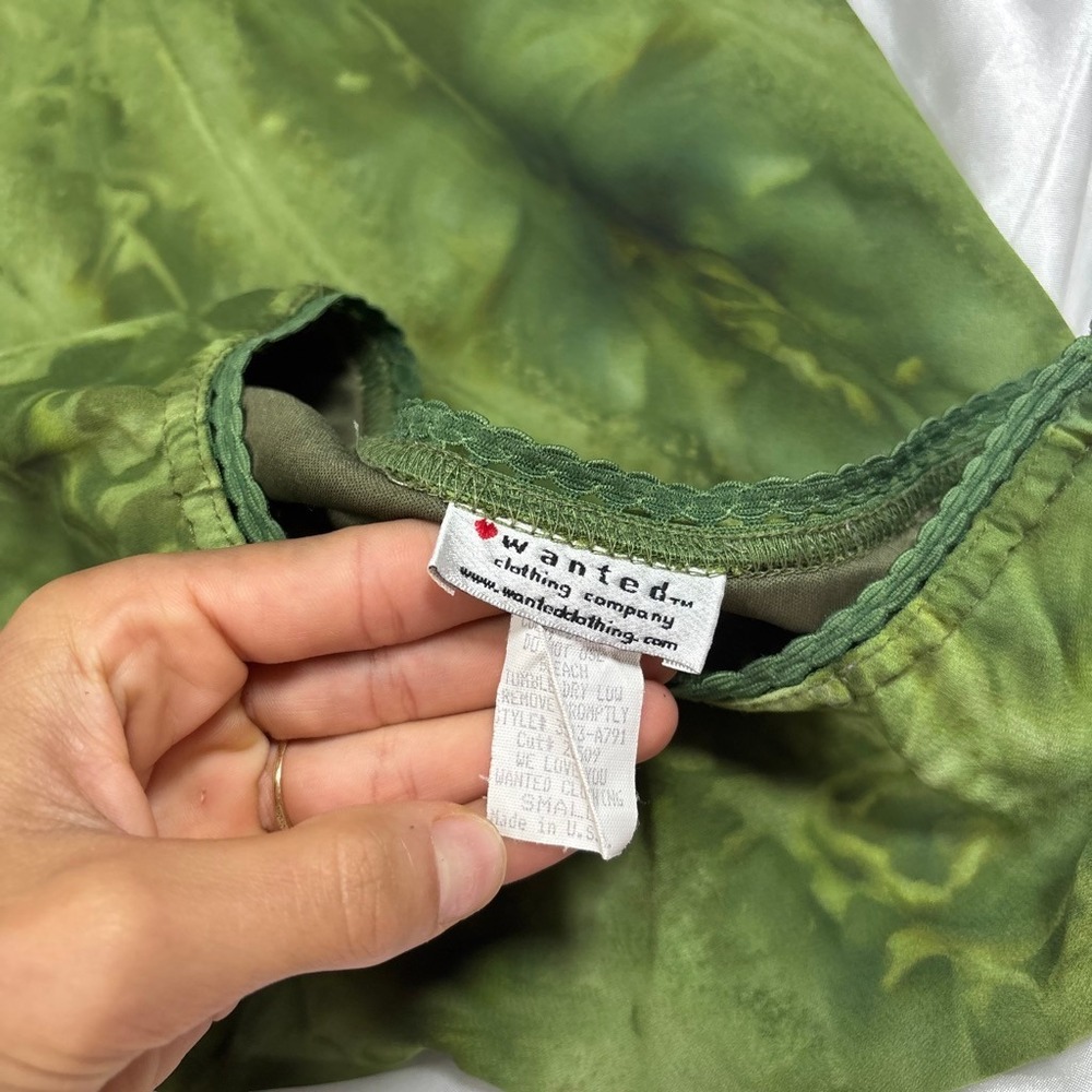 y2k Wanted Tie Dye Midi Skirt Green Lace Trim Fairycore Boho Small - Picture 4 of 4